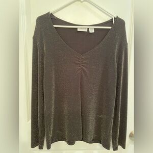 Chico's Travelers Brown with Sparkles Top